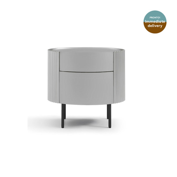 Lantine Bedside Table Matte Grey front view Lantine Bedside Table Matte Grey front view