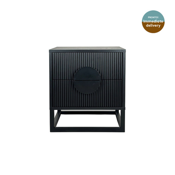 Maximus Bedside Table Black front view Maximus Bedside Table Black front view