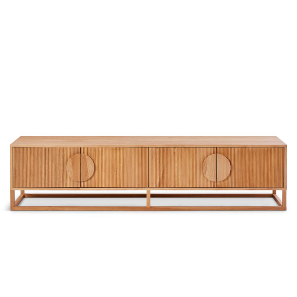 Maximus Natural Elm Entertainment Unit front view Maximus Natural Elm Entertainment Unit front view