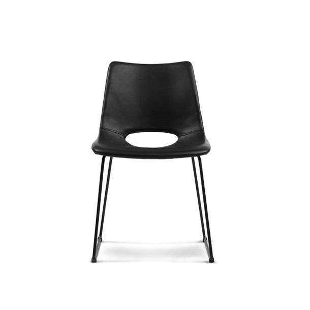 Sled Dining Chair Black front view