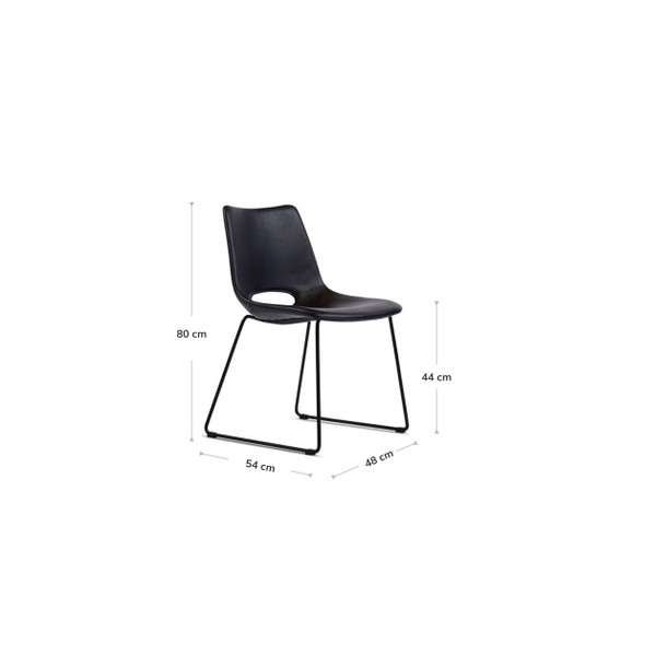 Sled Dining Chair Black dimensions
