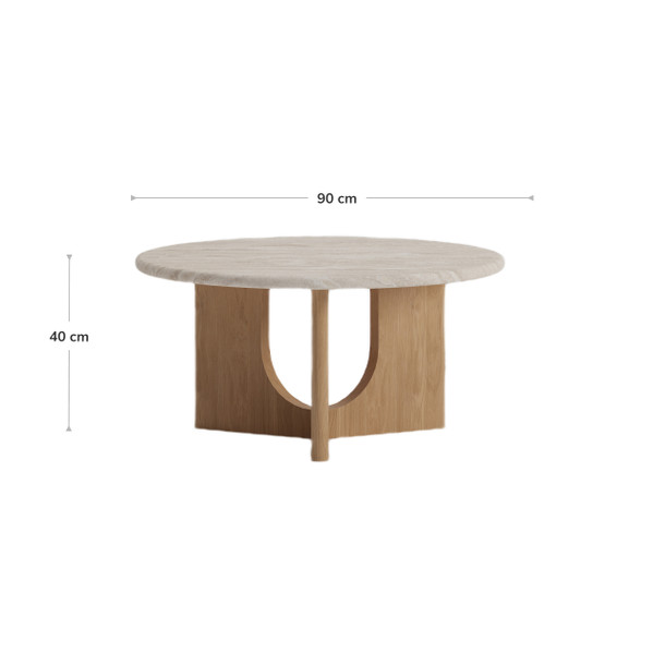 Santorini Coffee Table 90Dia - With Dimensions Santorini Coffee Table 90Dia - With Dimensions