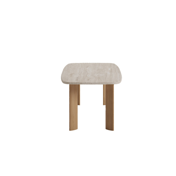 Viano Travertine Dining Table - Side Image