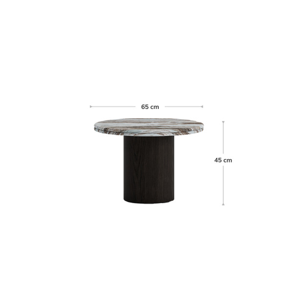 Bondi Coffee Table 65Dia - Image with Dimensions