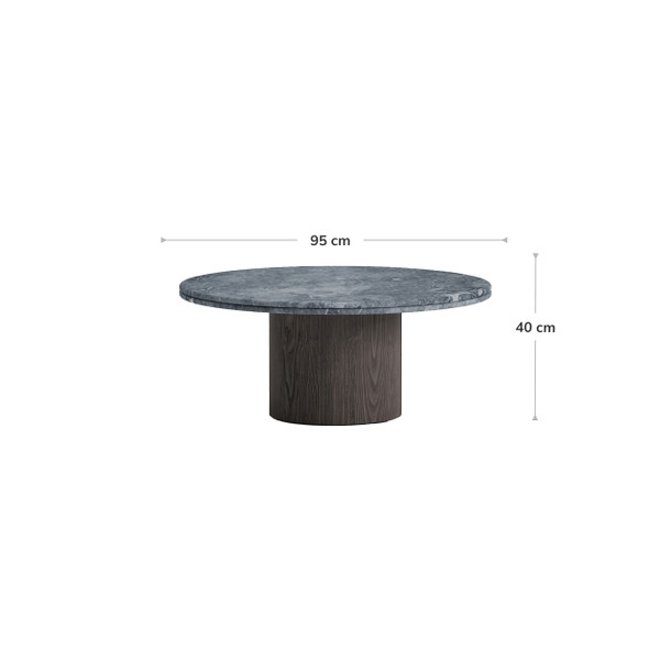 Bond Coffee Table 95Dia - Image with Dimensions
