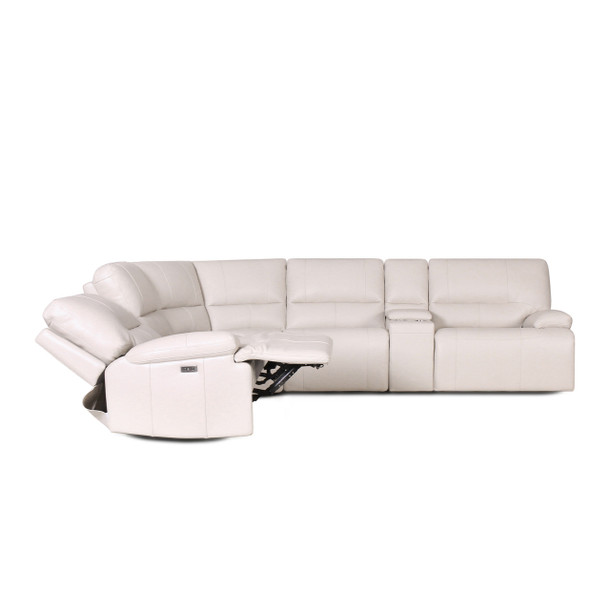 Viola Modular Lounge With Electric Recliners Side Image with Open Recliner
