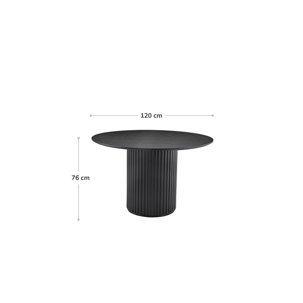 Luna Dining Table - Image with Dimensions