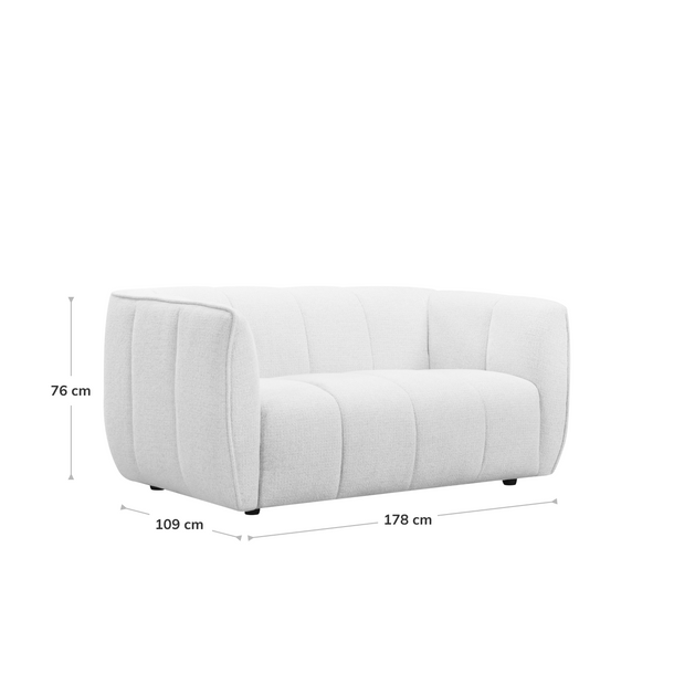 Pia 2 Seat Lounge - Image with Dimensions