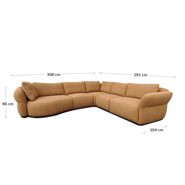 Paros Modular Lounge - Image with Dimensions