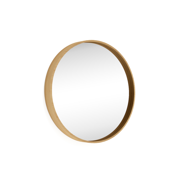 Kiara Round Mirror Natural- Angled Image Kiara Round Mirror Natural- Angled Image