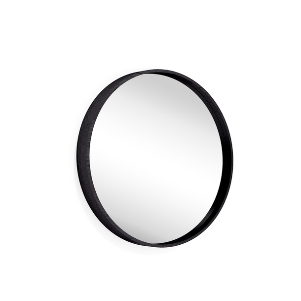 Kiara Round Mirror Black - Angled Image