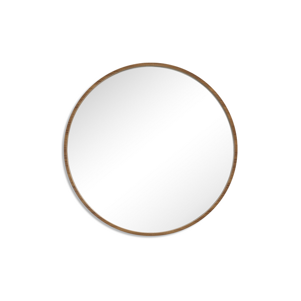 Kiara Round Mirror Walnut - Front Image