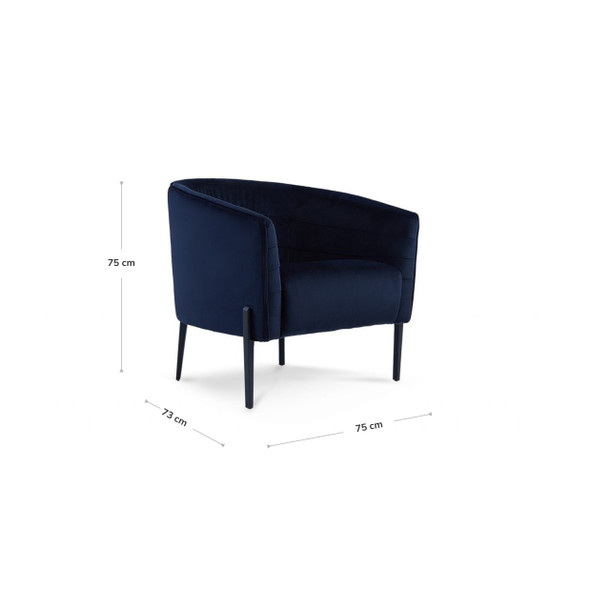 Jess Occasional Chair Dark Navy Blue - dimensions