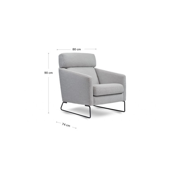 Lana Occasional Chair Grey - dimensions