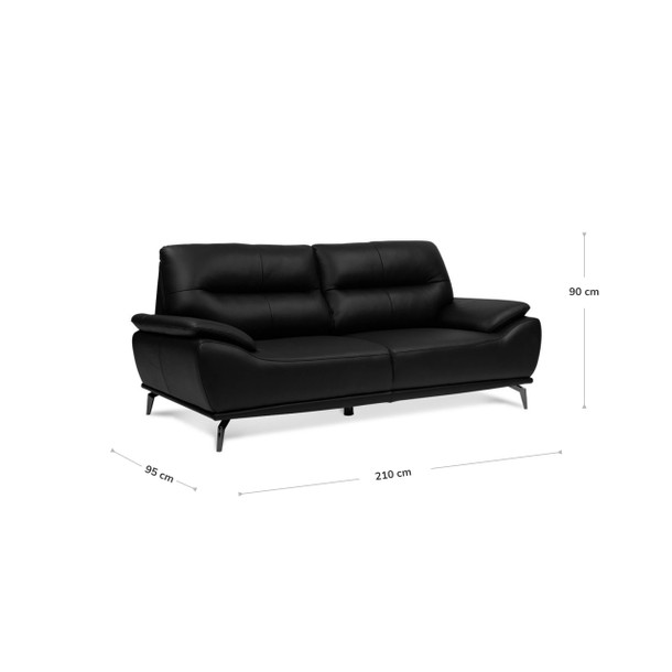Finlay Leather 3 Seat Lounge dimensions
