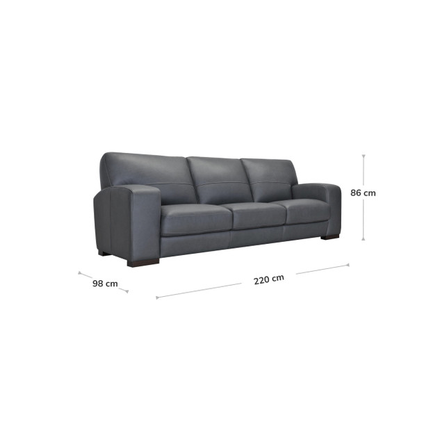 Dakota Leather 3 Seat Leather Lounge dimensions