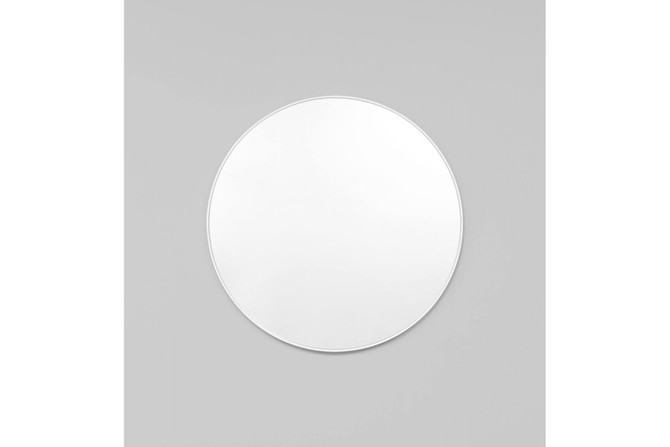 Bjorn Round Mirror White - front view