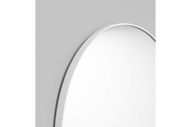 Bjorn Round Mirror White - top angled zoomed in view