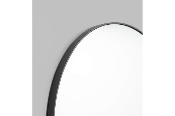 Bjorn Round Mirror Black Large -  top angled zoomed in view