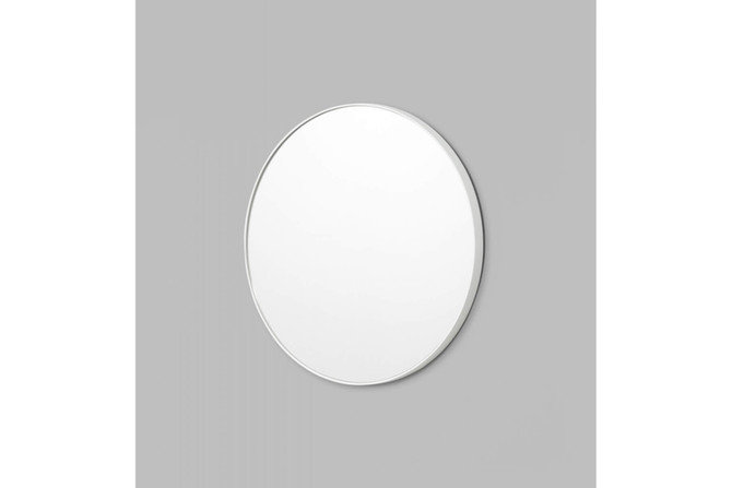 Bjorn Round Mirror White Large - angled front view