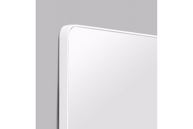 Flynn Curve Leaner Mirror White - top angled zoomed view