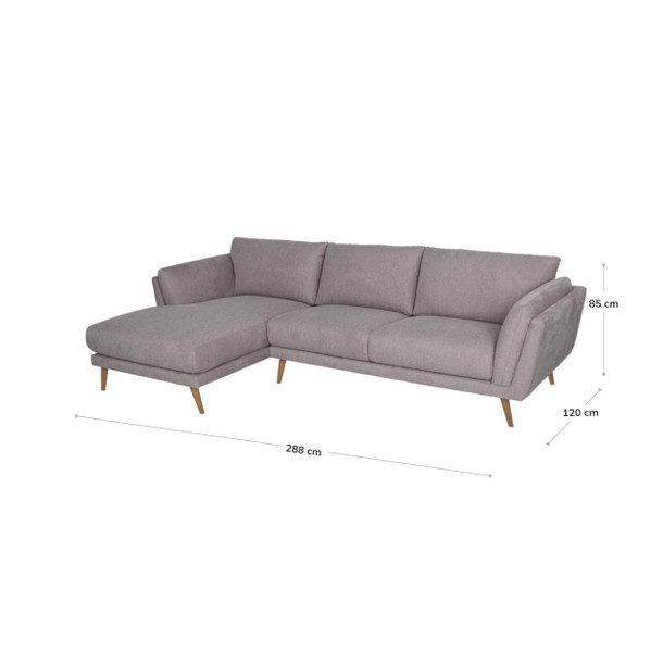 Marley Chaise Lounge Grey Gum dimensions