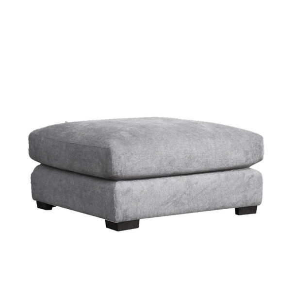 Avenue Fabric Ottoman - Grey - ottoman only view