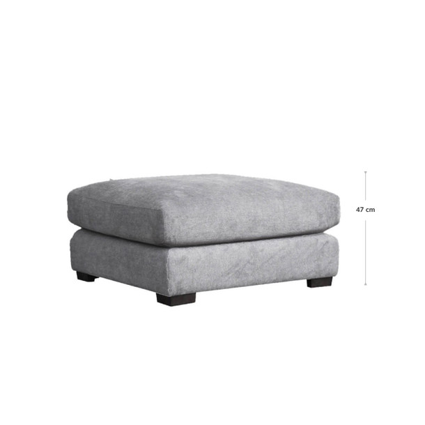 Avenue Fabric Ottoman - Grey - dimensions