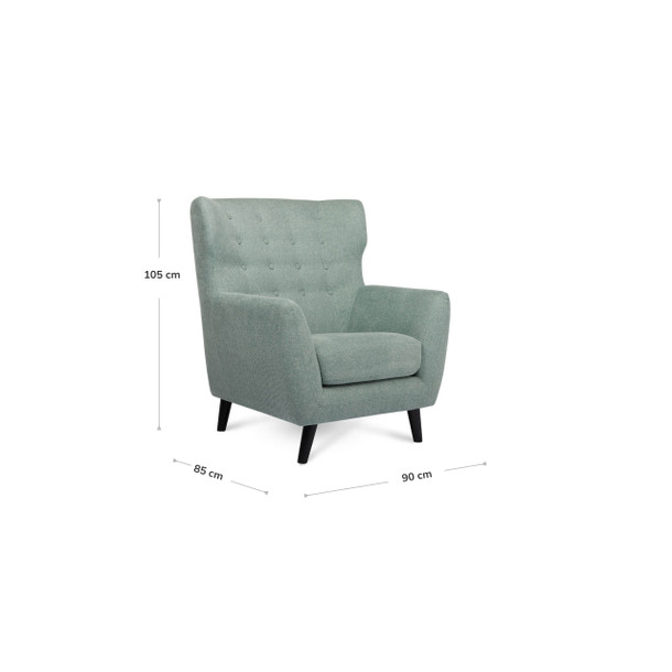 Heron Occasional Chair Midnight Jade - dimensions