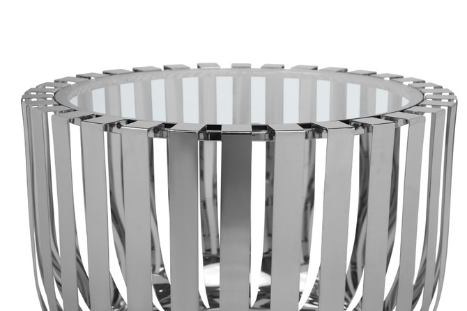 Sonic Occasional Table Steel - zoomed in top and base