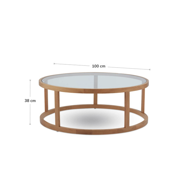 Halo Coffee Table Natural dimensions