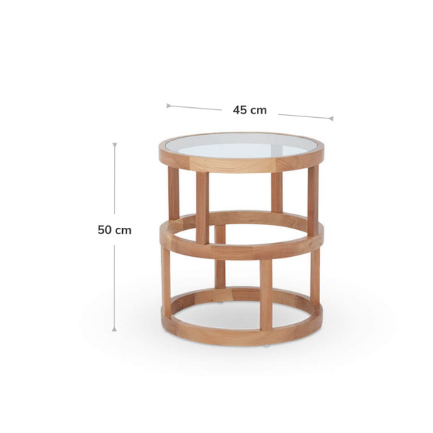 Halo Occasional Table Natural dimensions