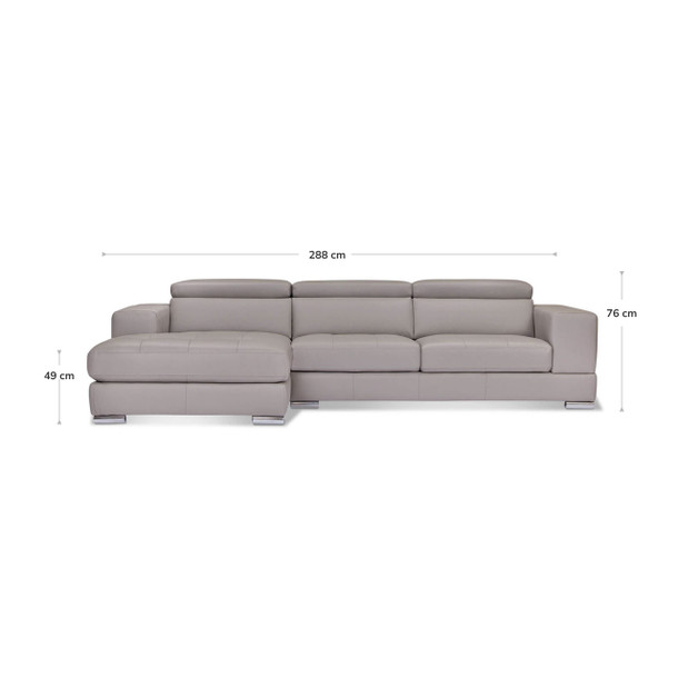 Tobago Leather Chaise Lounge dimensions