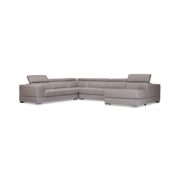 Tobago Leather Modular Lounge reclined view
