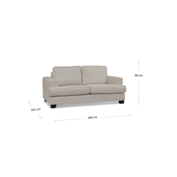 Chloe Milano Pumice 2.5 Seat Lounge dimensions