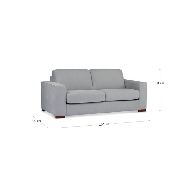 Jack 2.5 Seat Sofa Bed Grey Gum dimensions