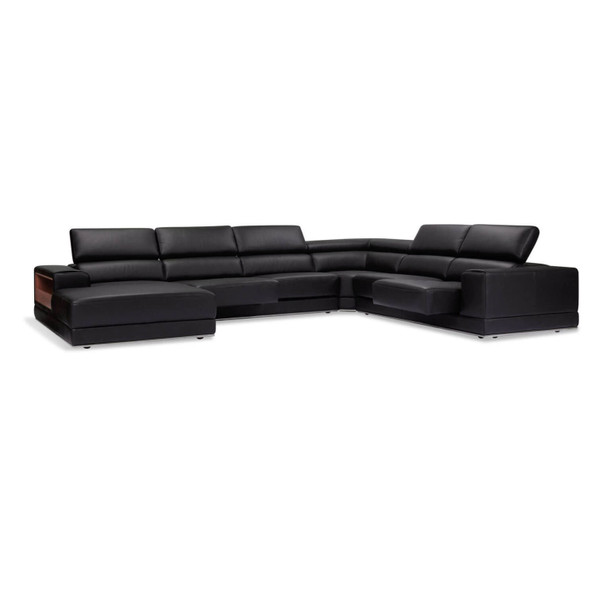 New York Leather Modular Lounge angled reclined view