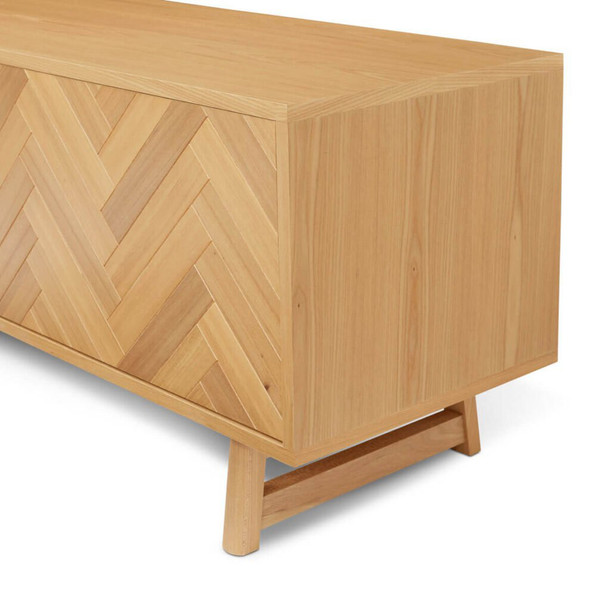 Taylor Herringbone Entertainment Unit - zoomed front right base