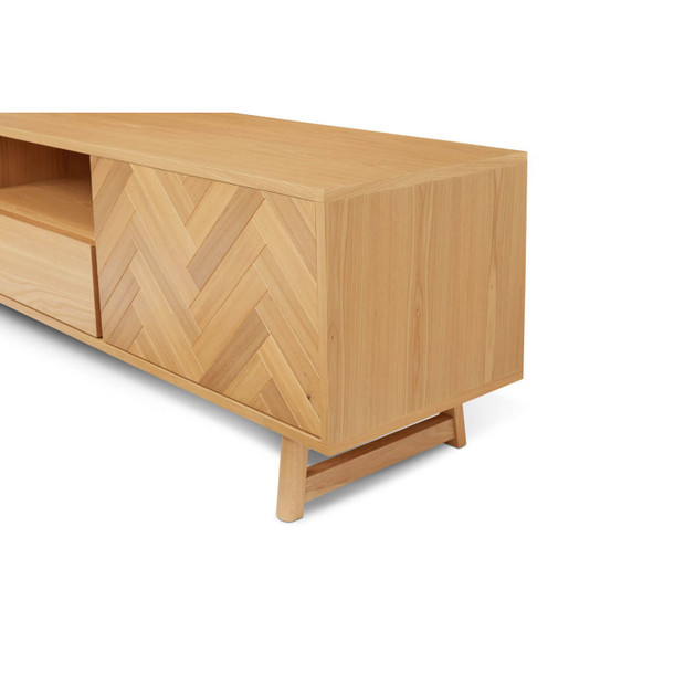 Taylor Herringbone Entertainment Unit - zoomed front right