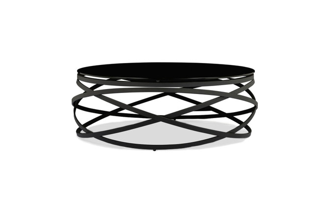Tokyo Coffee Table Black Glass - front rotated