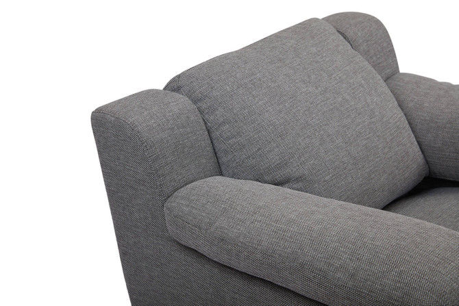 Alabama Grey Recliner Armchair - angled zoomed in head rest