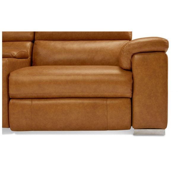 Austin Leather Modular Recliner Lounge front view close up