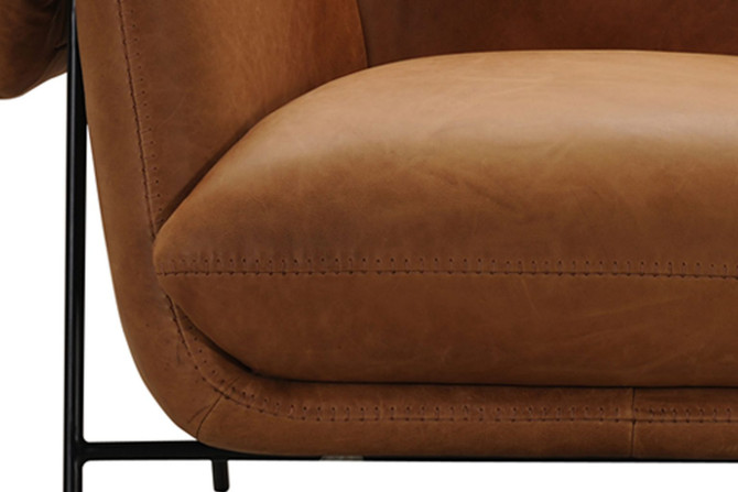 Estelle Leather Occasional Chair - zoomed bottom cushion