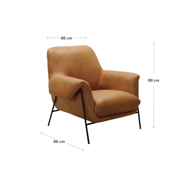 Estelle Leather Occasional Chair dimensions