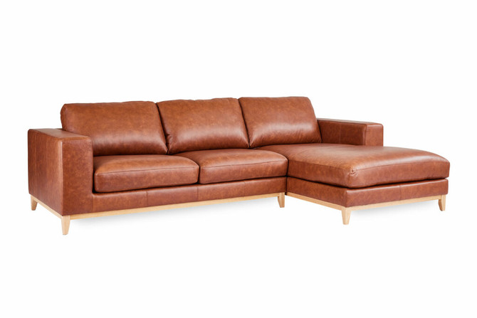 Rose Chaise Lounge Leather angle view