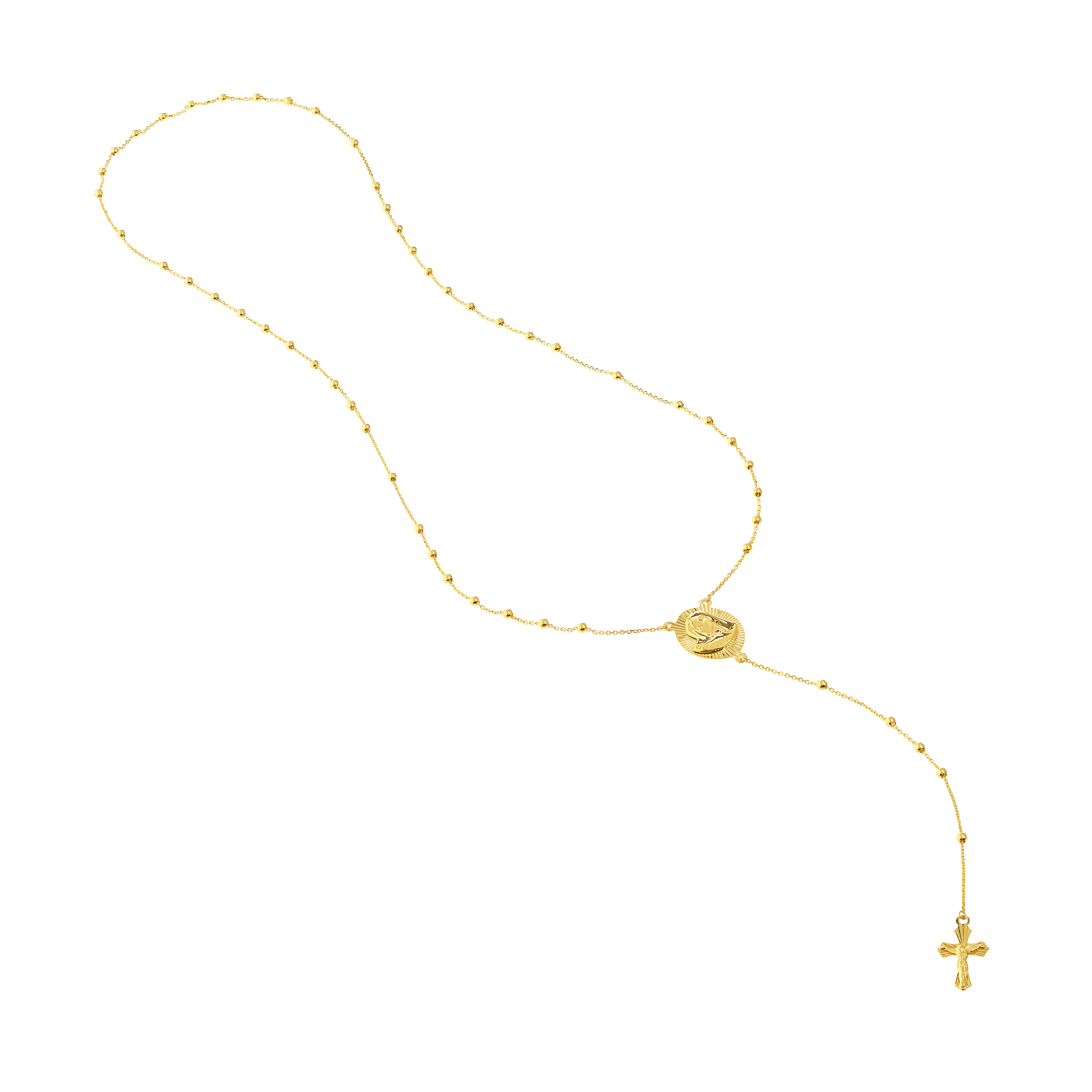 Virgin Mary and Cross Rosary Necklace - Midas Chain