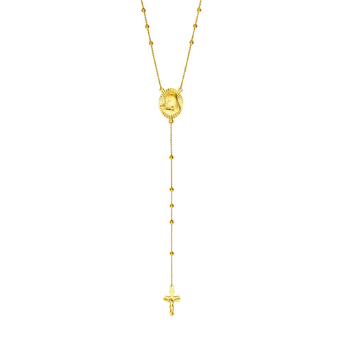 Virgin Mary and Cross Rosary Necklace - Midas Chain