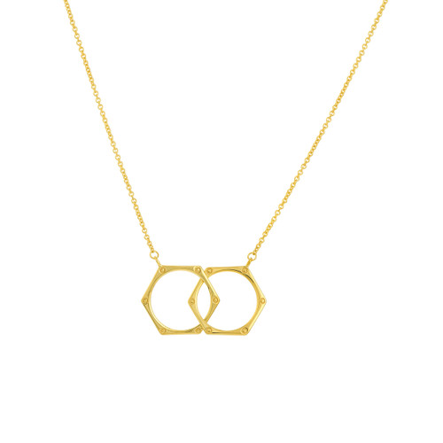 Interlocked Hexagon Rings Necklace - Midas Chain