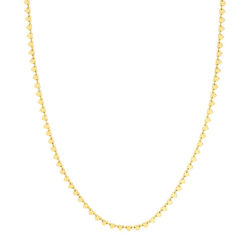 Side by Side Heart Station Necklace - Midas Chain