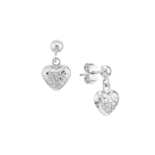 Boucles D'oreilles Pendantes Tutti Frutti Cœur Gonflé Crème - Neuves Sans étiquettes